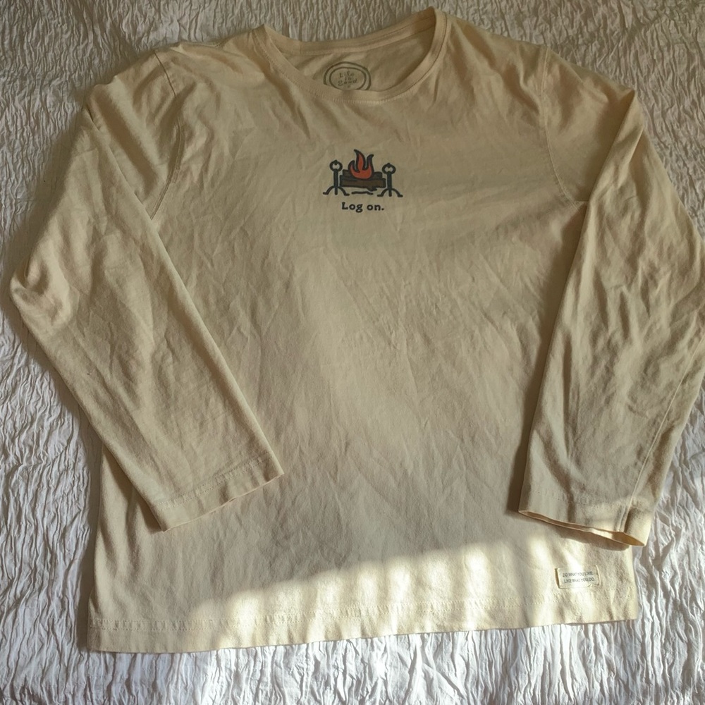 Life Is Good Yellow Long Sleeve Graphic T-Shirt!